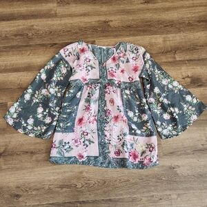 Johnny Was Oversized Silk Blouse